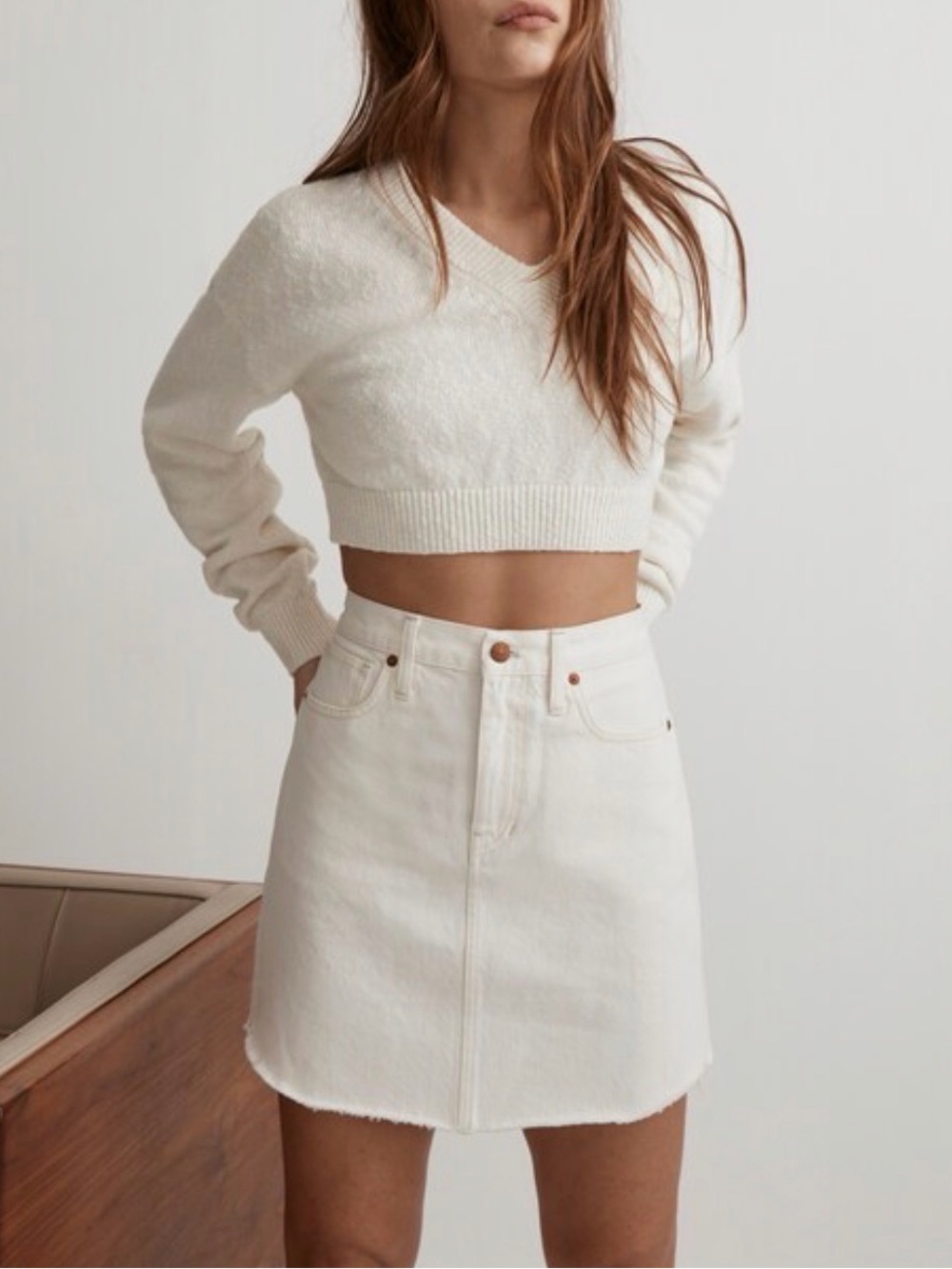 Madewell Denim Dolphin-Hem Mini Skirt in Vintage Canvas